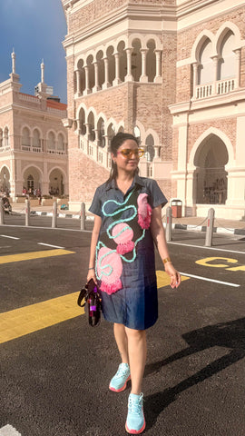 Denim Appliqué work dress