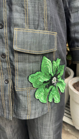 Denim anchor stitch coord