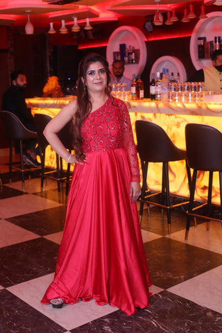 Red Embroidery Gown