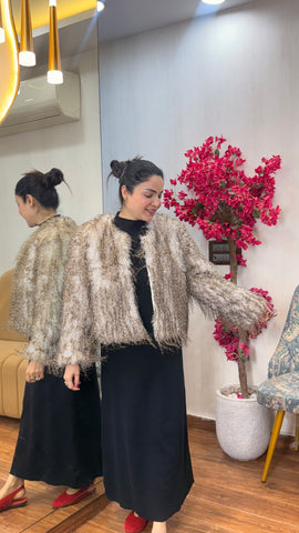 Turkey goldenish fur coat