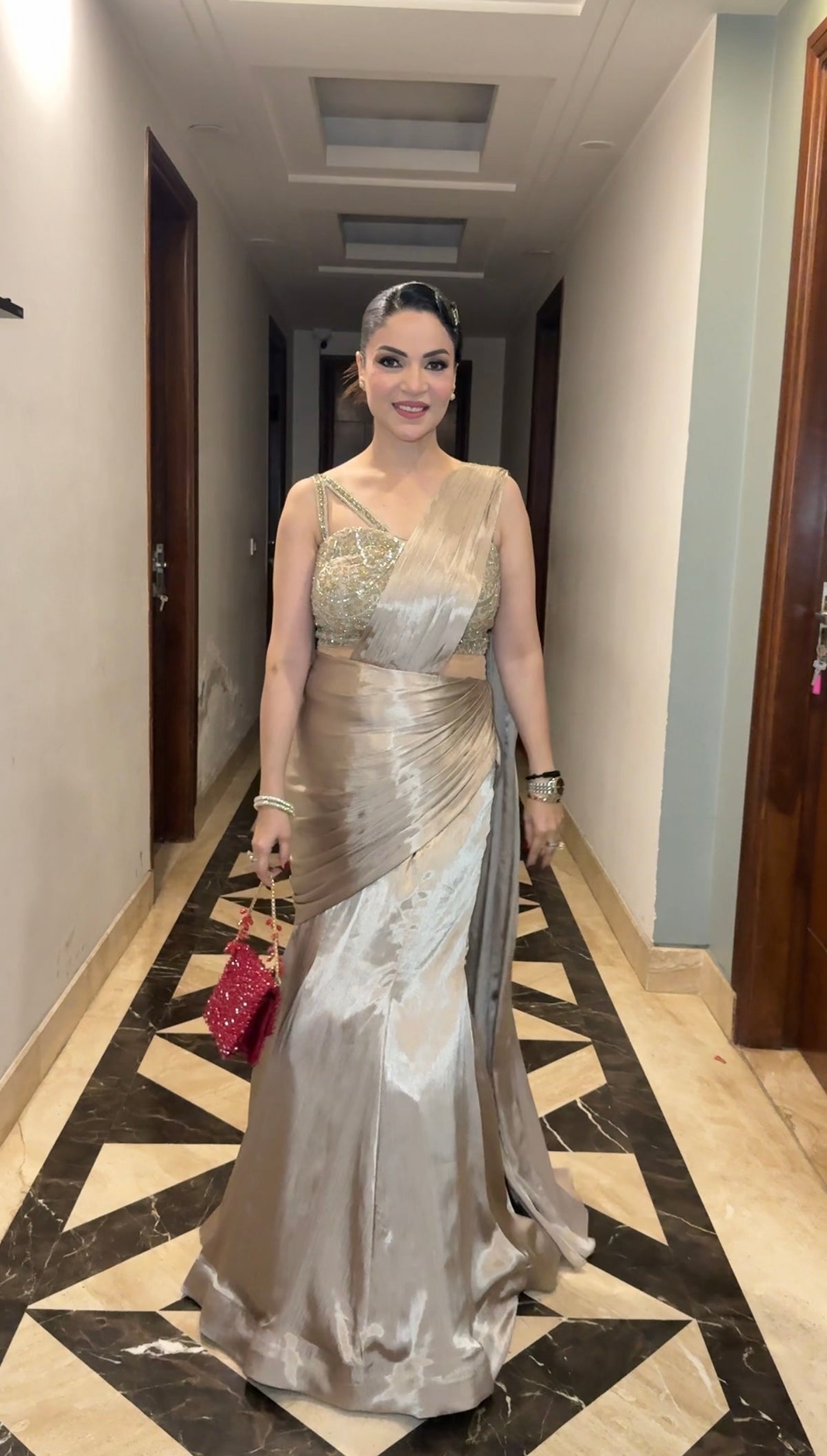 Hand embroidered drape