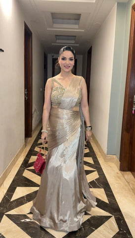 Hand embroidered drape