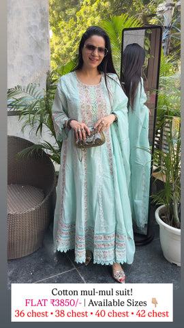 Cotton mul-mul suit
