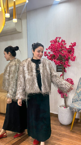 Turkey goldenish fur coat