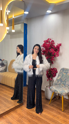 Turkey white fur coat