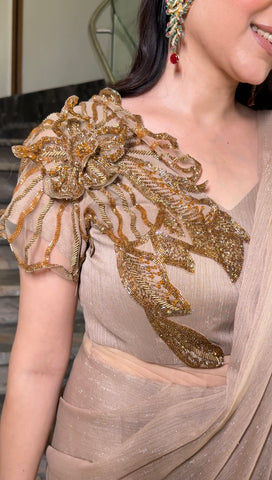 Flower drape saree
