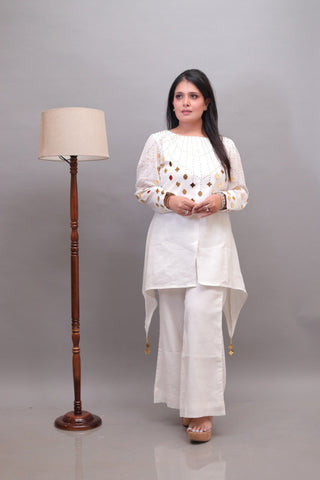 White Indo Western Set