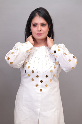 White Indo Western Set