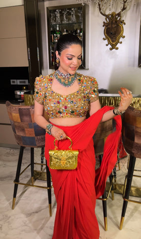 Handwork drape saree