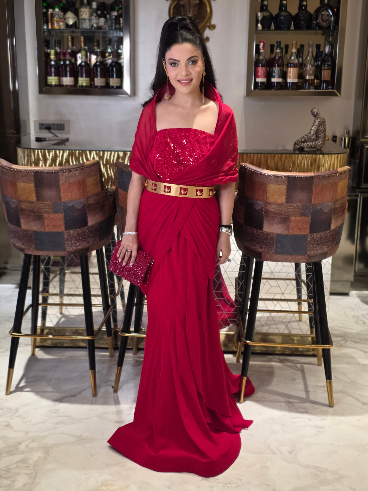Chic red gown