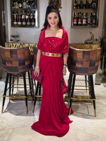 Chic red gown