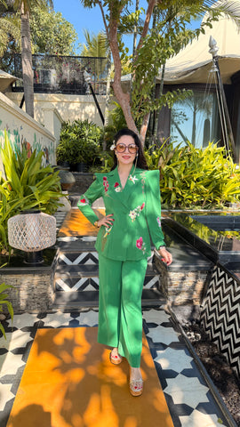 Green travel blazer set