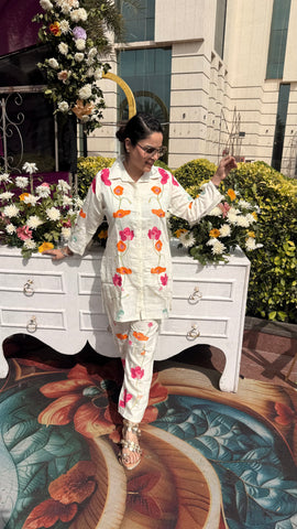 Linen printed coord set