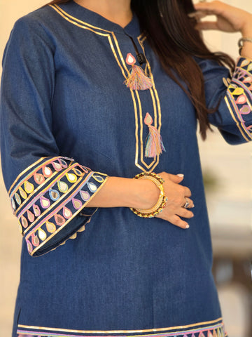 Cotton denim multi sleeves