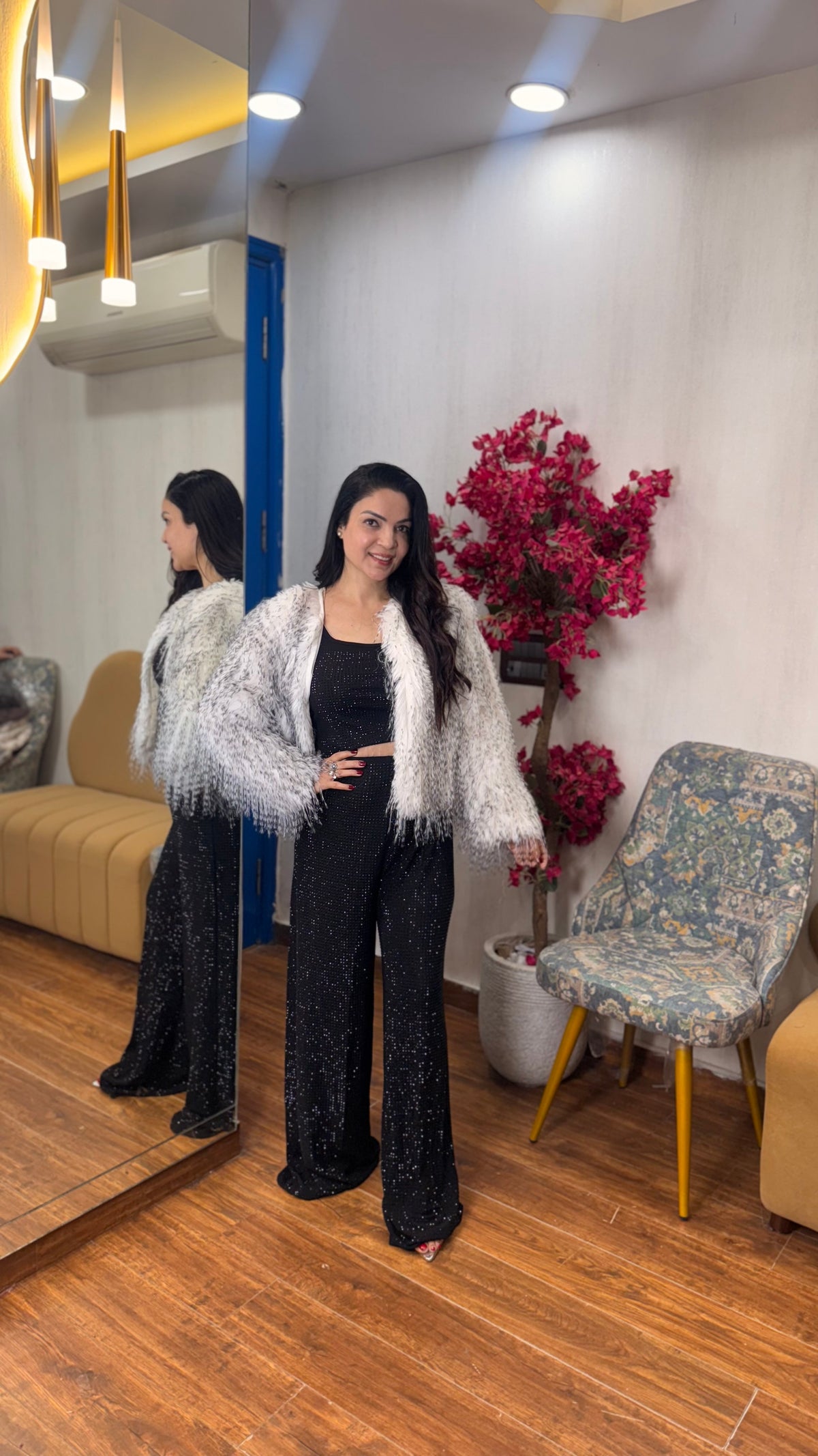 Turkey white fur coat