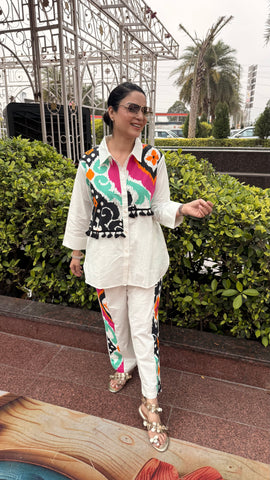 Linen printed coord set