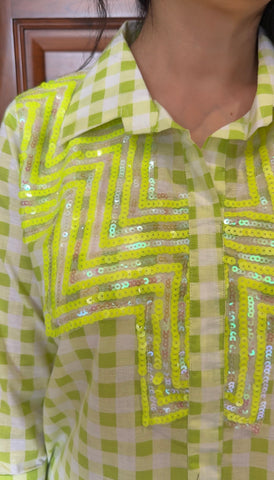 Cotton sequins shirt