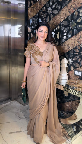 Flower drape saree