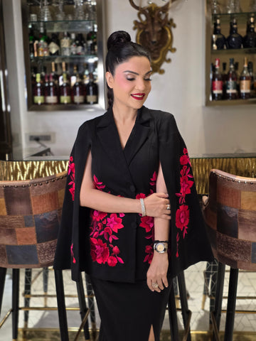 Open sleeves cape coord