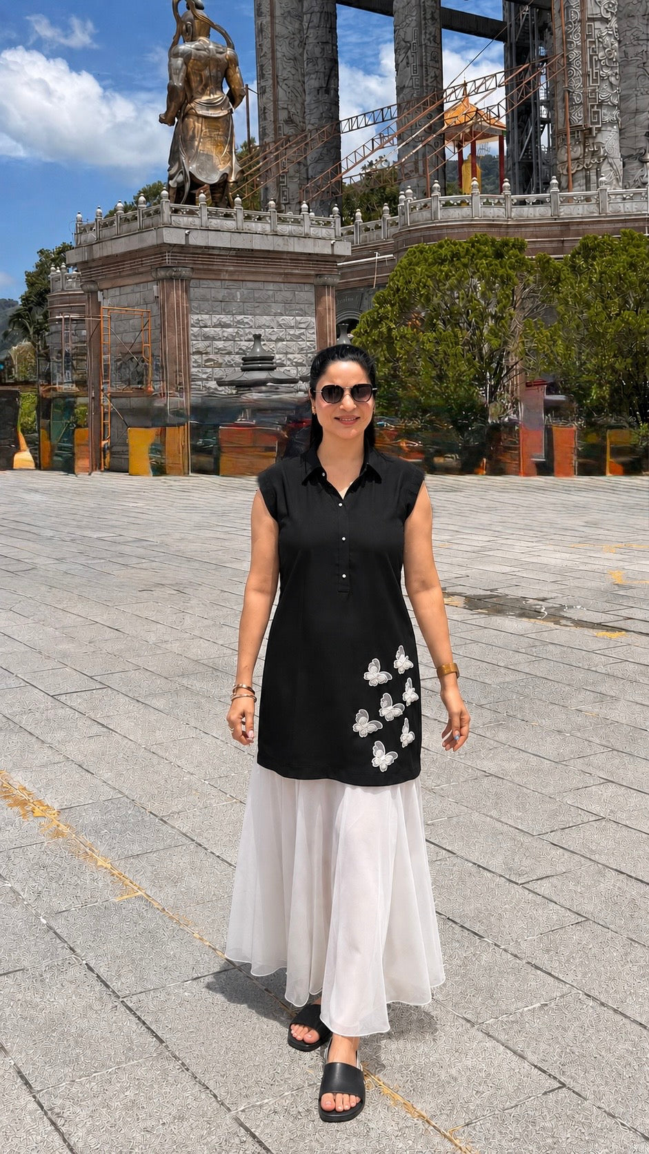 Appliqué Butterfly Dress