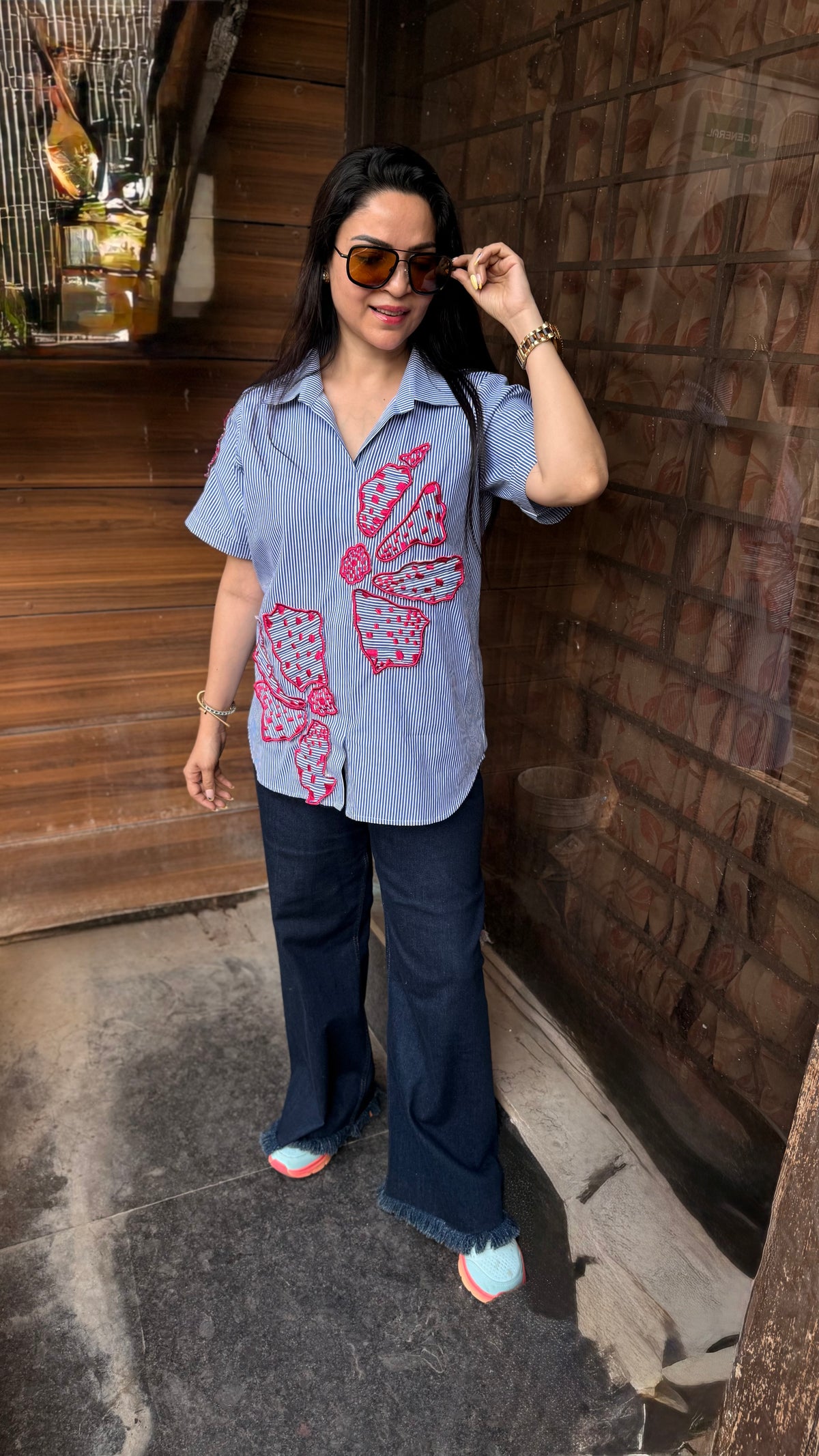 Appliqué work shirt