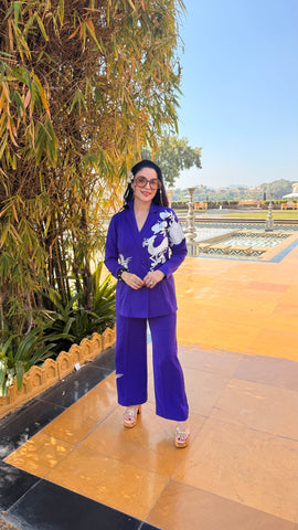 Embroided blazer set