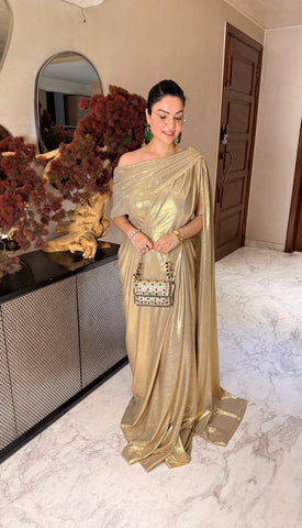 Metallic Drape Gown