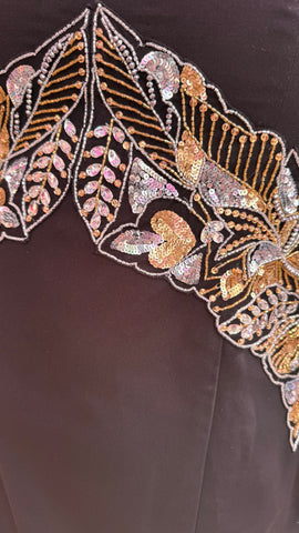 Hand embroidered gown