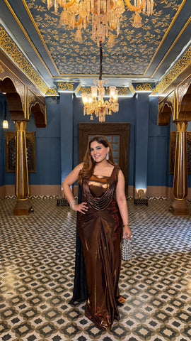 Metallic Brown Drape