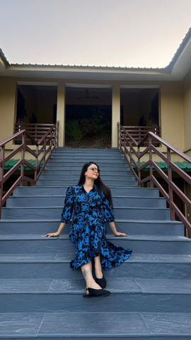 Printed Mid Calf Dress