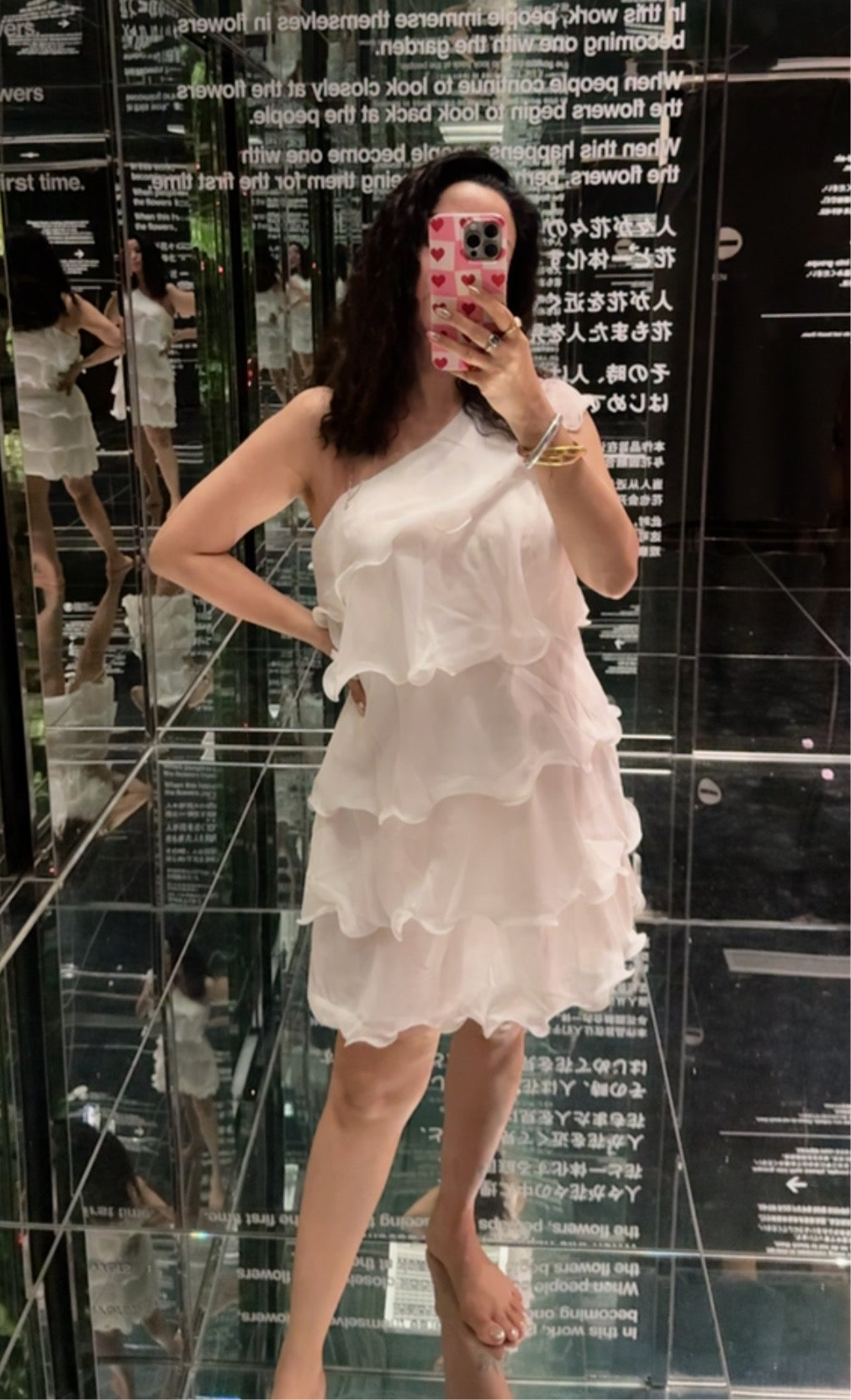 White frill dress