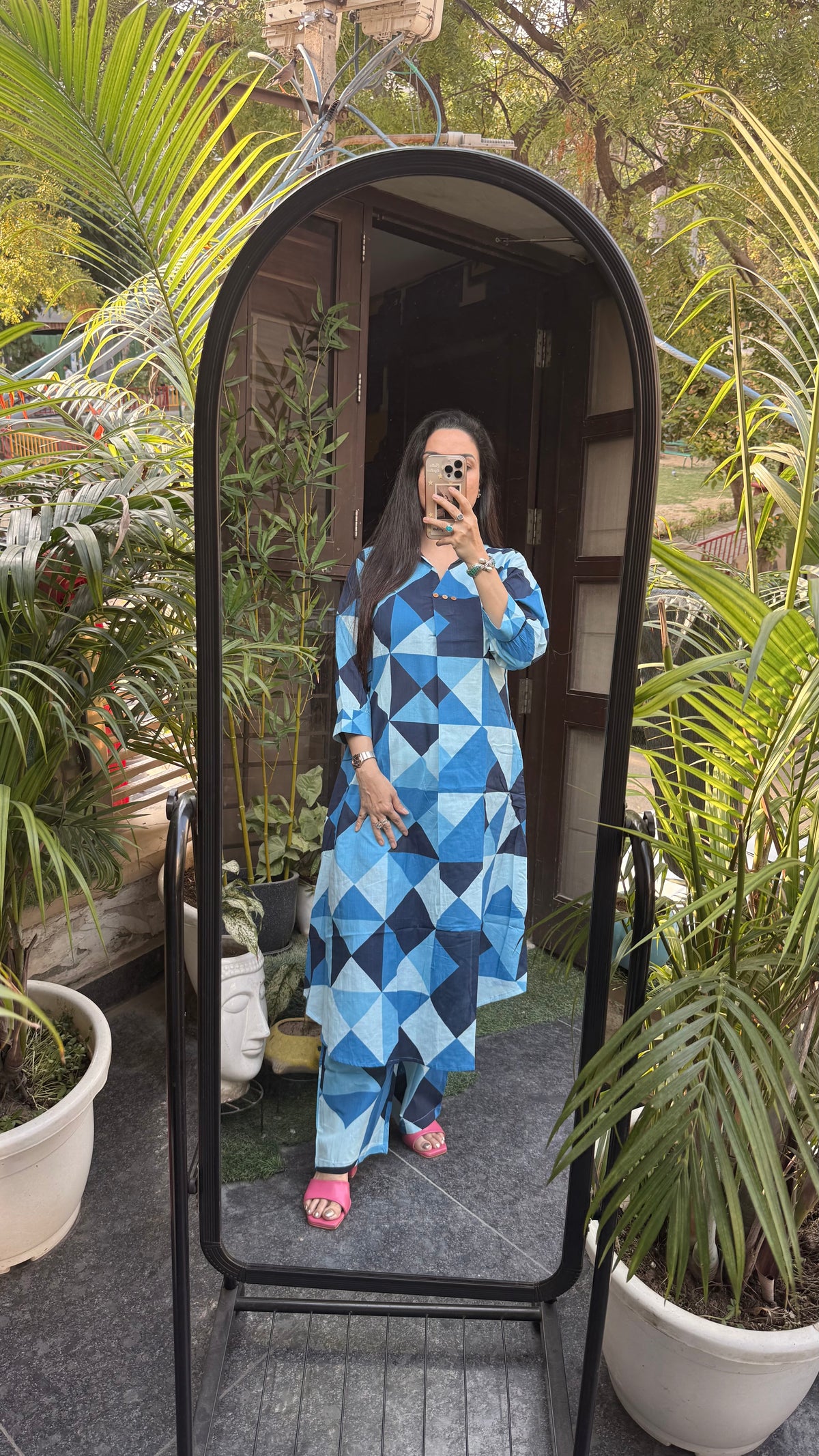 Printed cotton kurta set