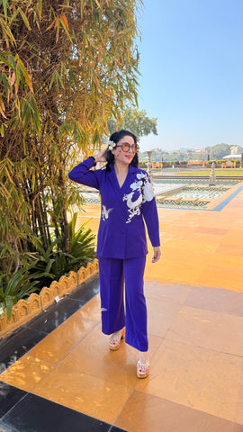 Embroided blazer set