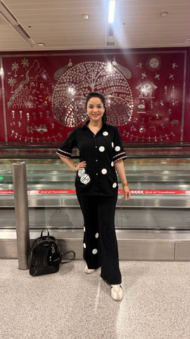 Black Appliqué work Coordset