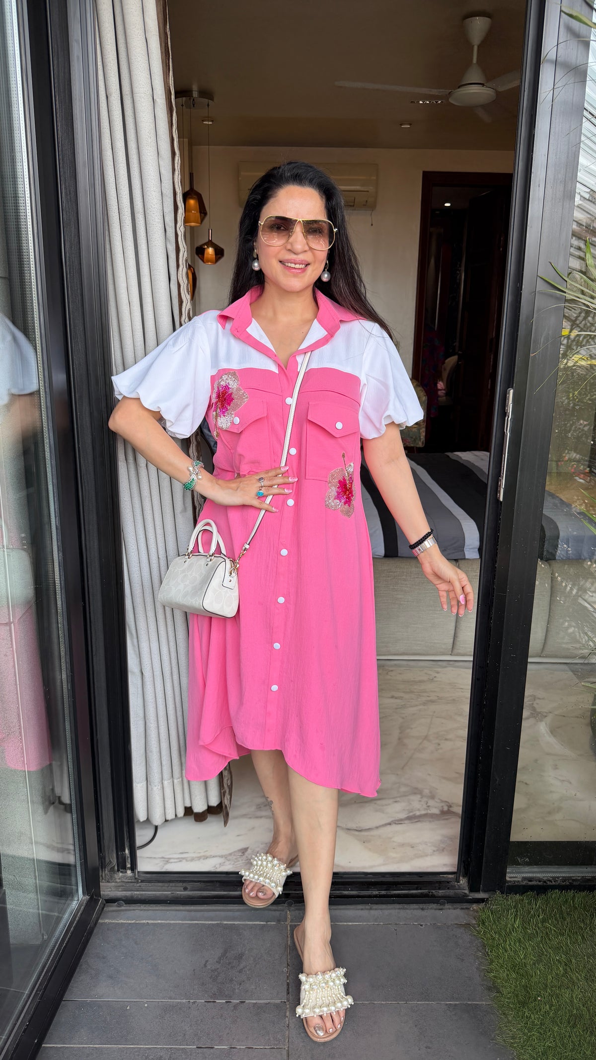 A-line dual tone dress