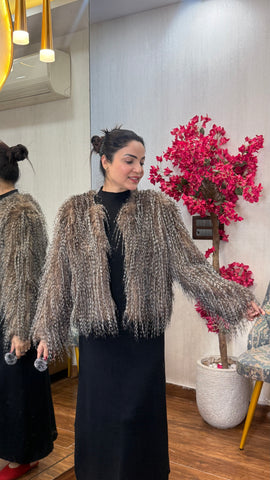 Turkey brown fur coat