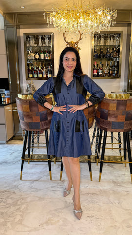 Cotton denim A-Line dress