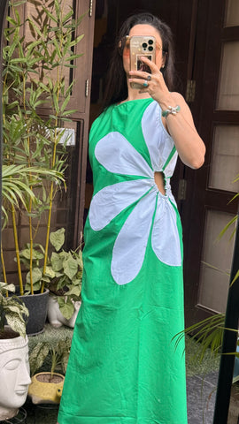 One side flower dress