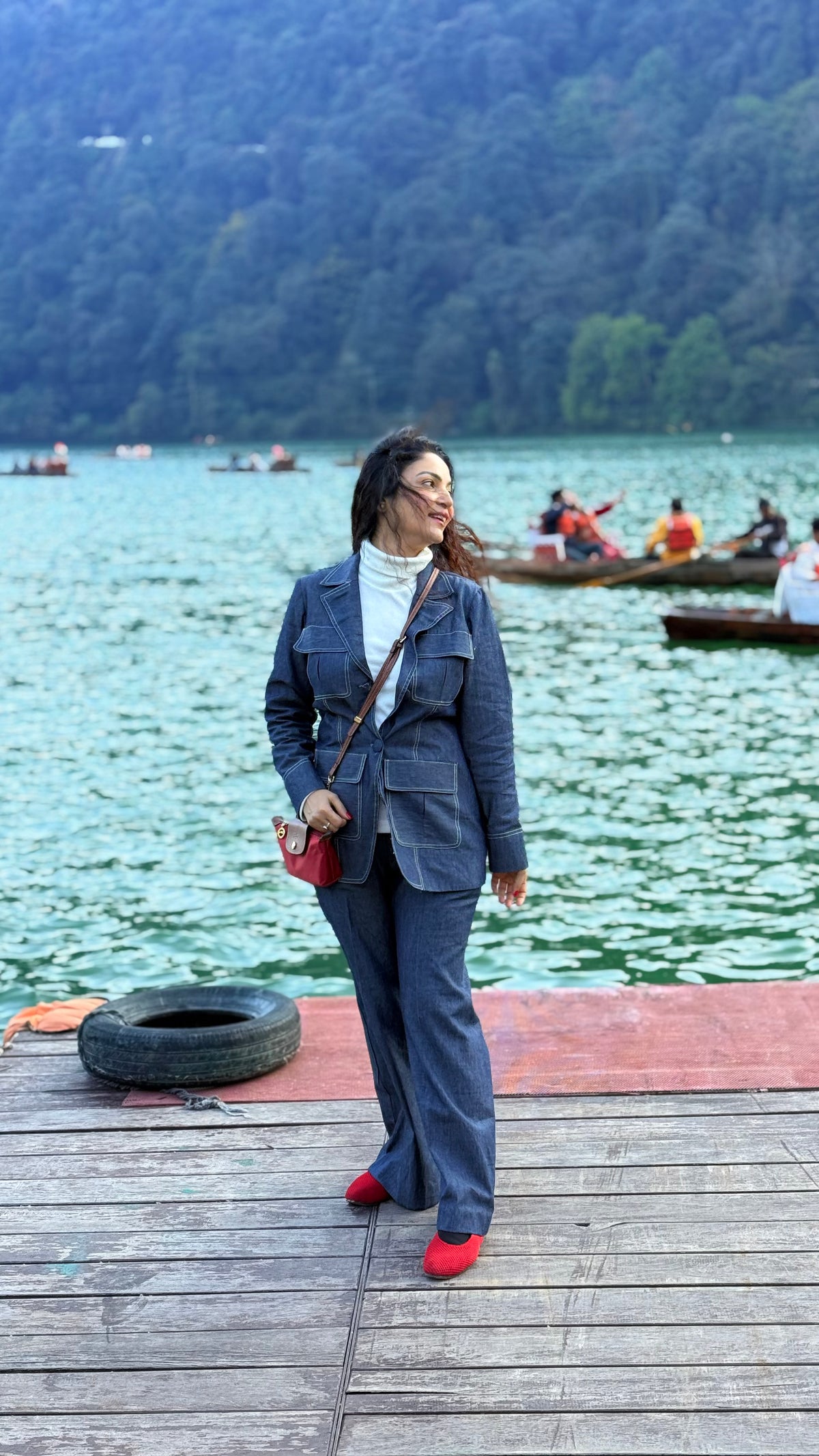 Denim blazer and pants