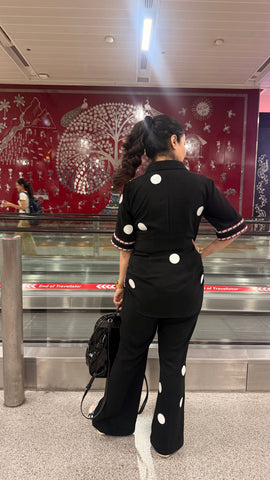 Black Appliqué work Coordset