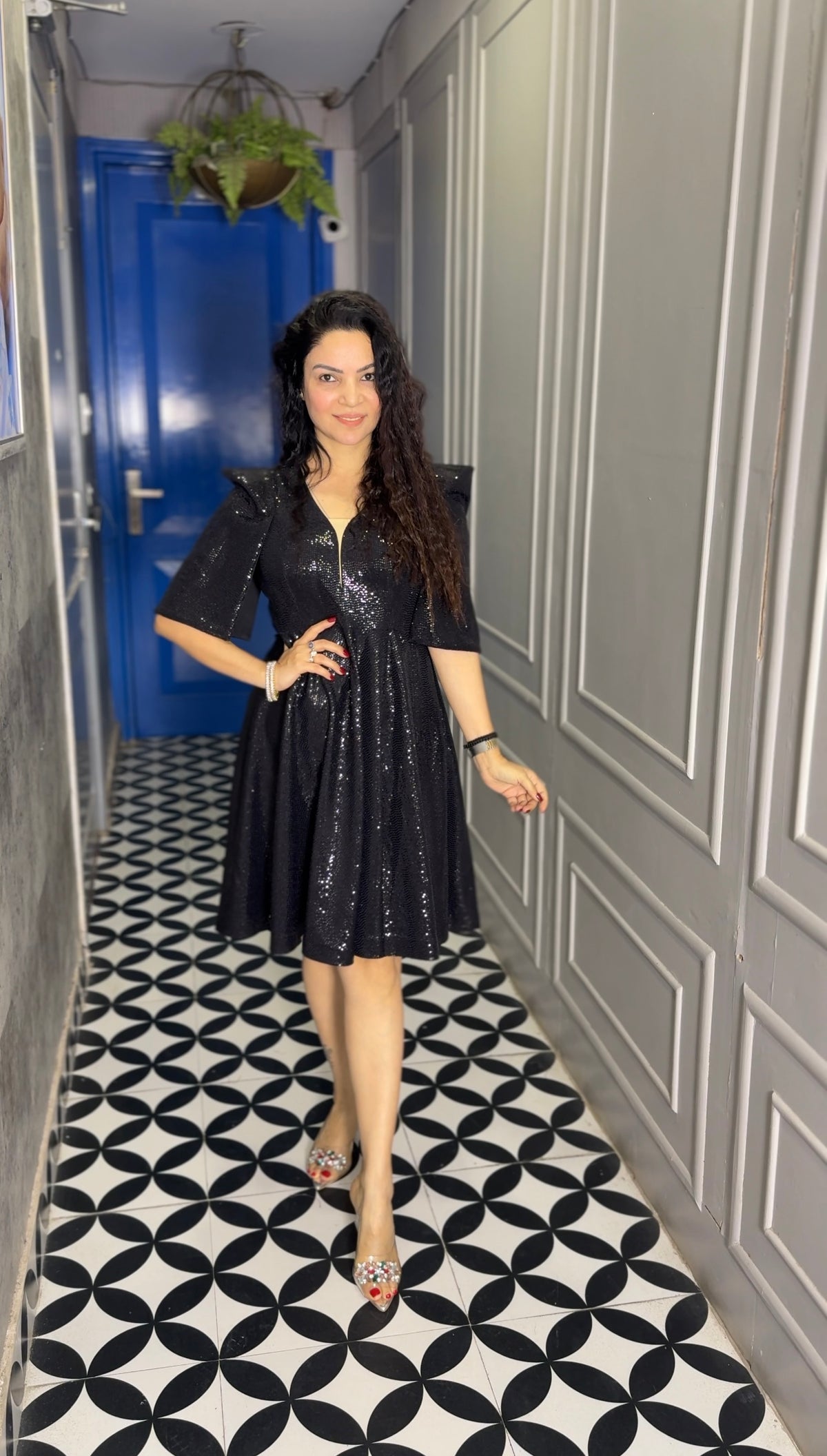 A-line cape style dress