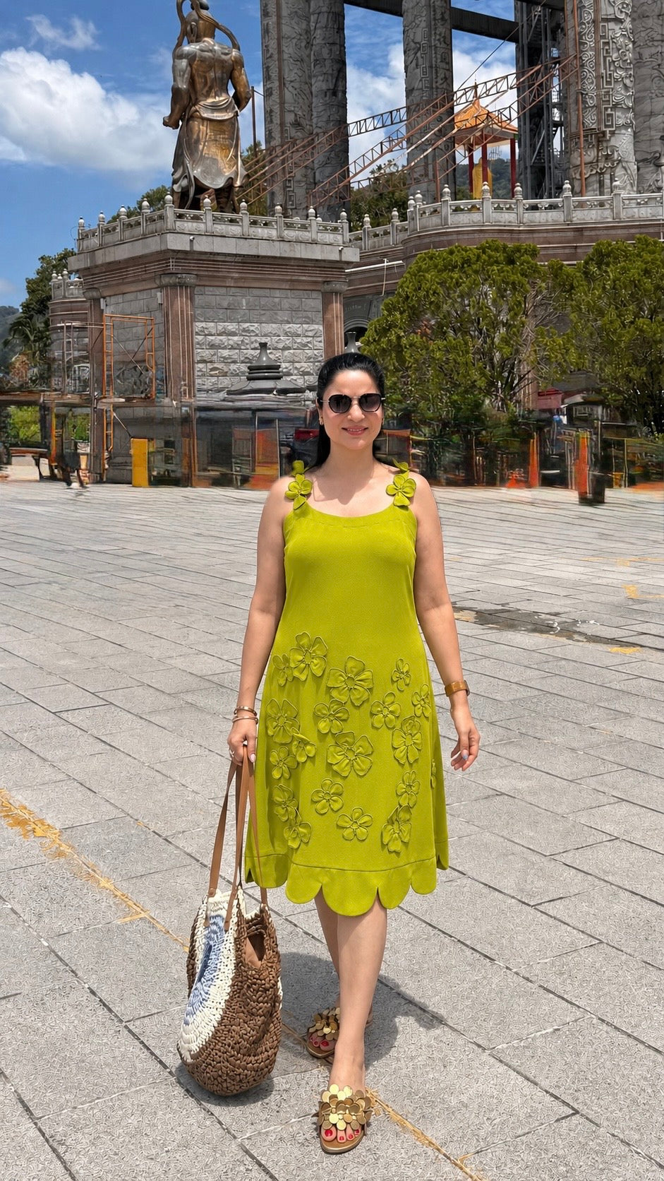 Cut work detailing dress