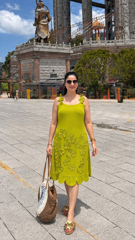 Cut work detailing dress