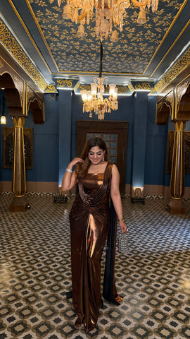 Metallic Brown Drape