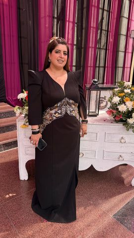 Hand embroidered gown