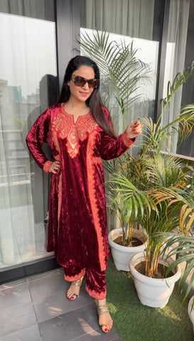 Velvet noorejan choga set