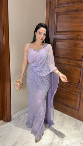 Lilac mesh drape