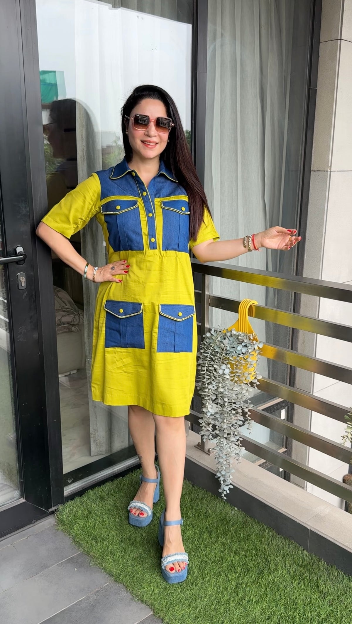 Denim cotton dress