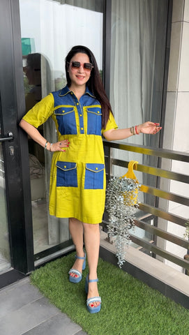 Denim cotton dress
