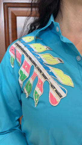 Appliqué work cotton shirts